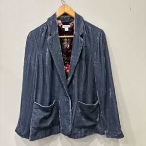 Sundance Beau Velvet Silk Blend Lined Floral Blazet Jacket Women’s Size 4
